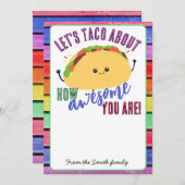 先生に感謝を伝えるタコについてギフトカード 招待状 (正面/裏面)