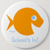 先生に戻る小学校の可愛い金魚 缶バッジ (正面)