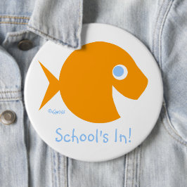先生に戻る小学校の可愛い金魚 缶バッジ