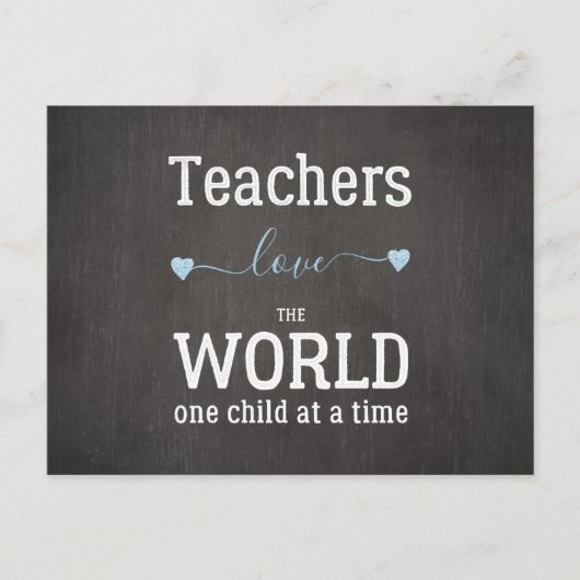 先生のかわいいハッピーバレンタインデー黒板 シーズンポストカード (正面)