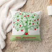 先生のためのりんごの木のパーソナライズなギフト クッション (ブランケット)