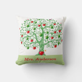 先生のためのりんごの木のパーソナライズなギフト クッション (正面)