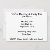 先生のためのカスタマイズ可能な退職パーティー招待状 招待状 (裏面)