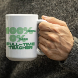 先生のためのカスタマイズ可能な100%ヒーロー0%マントマグ コーヒーマグカップ