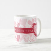 先生のためのパーソナライズなハートのバレンタインのマグ コーヒーマグカップ (正面右)
