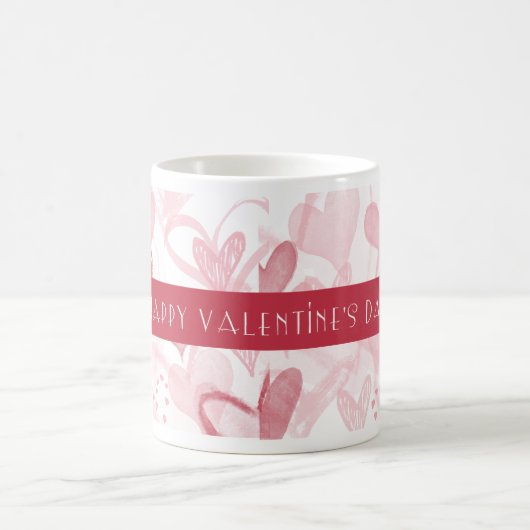 先生のためのパーソナライズなハートのバレンタインのマグ コーヒーマグカップ (中央)