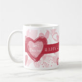 先生のためのパーソナライズなハートのバレンタインのマグ コーヒーマグカップ (左)
