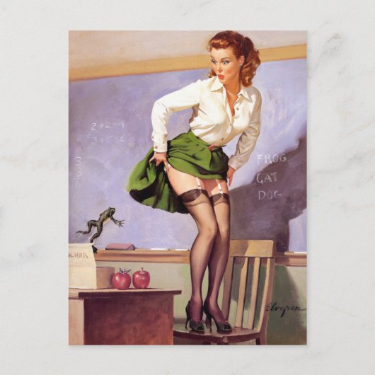 先生のためのピンナップ・フログ ポストカード (正面)