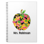 先生のためのペンキの（ばちゃばちゃ）跳ねるのAppleの螺線形ノート ノートブック (正面)