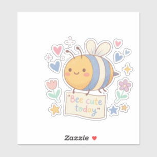 先生のためのポジティブアファメーション「Bee Cute Today」 シール