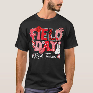 先生のためのレッドチーム フィールドデイ 楽しいTシャツ Tシャツ