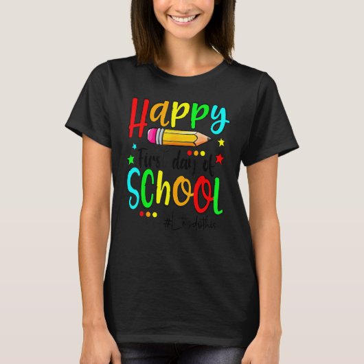 先生のための学校初日のお祝い バックトゥスクールB Tシャツ (正面)