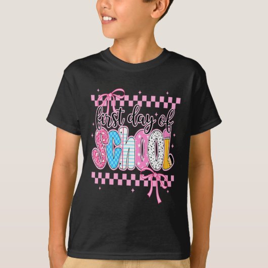 先生のための学校初日のフラワーバンドル Tシャツ (正面)