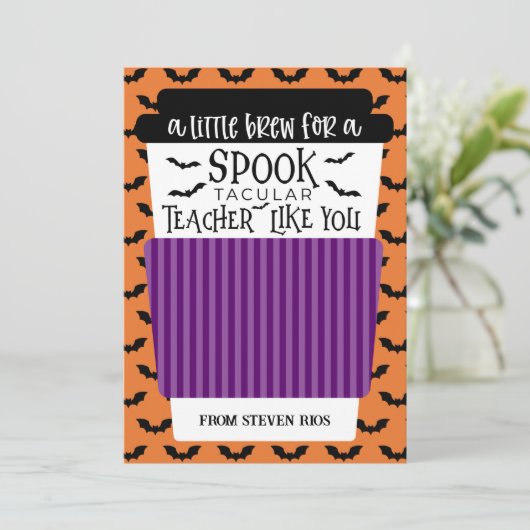 先生のための小さなひととき コーヒー ギフト カード ホルダー (スタンド正面)