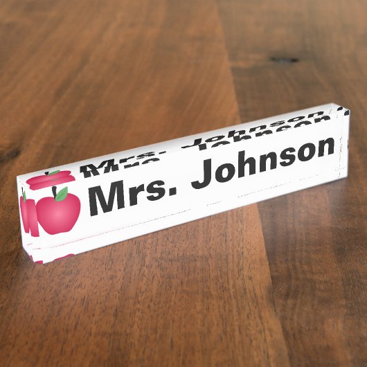 先生のための机用ネームプレート デスクネームプレート (側面)