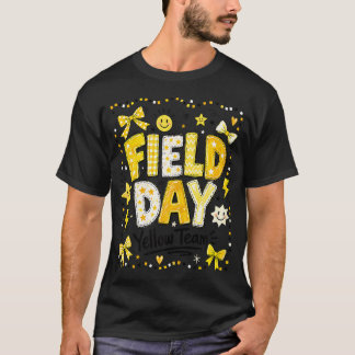 先生のための楽しいフィールドデイ イエローチーム Tシャツ