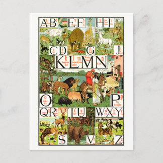先生のための英語のノアのABCのアルファベットの図表 ポストカード