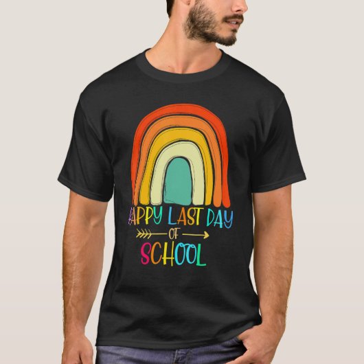 先生のための虹の卒業おめでとう!最後の学校の日 Tシャツ (正面)