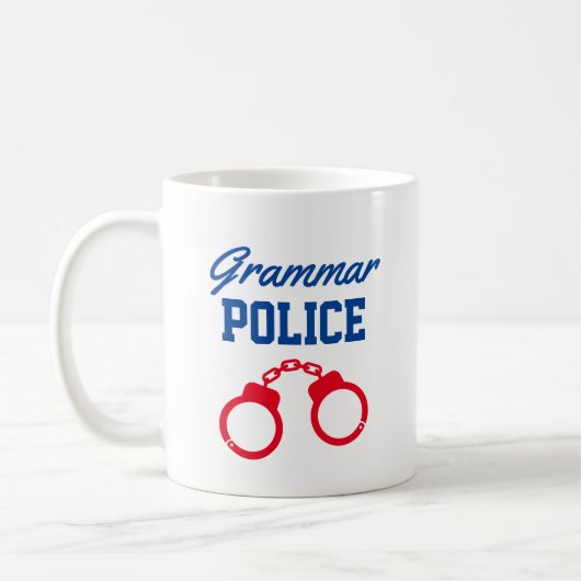 先生のための面白い文法警察コーヒーマグ コーヒーマグカップ (左)