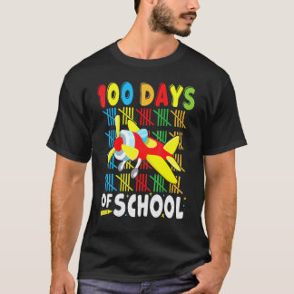 先生のための飛行機100日目の学校服B Tシャツ