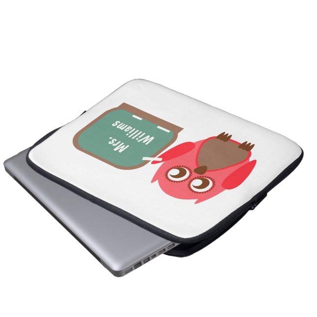 先生のための黒板の電子工学のバッグのフクロウ ラップトップスリーブ (正面下部)