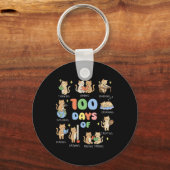 先生のための100日目の学校の猫 100日目の学校 キーホルダー (正面)
