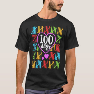 先生のための100日目の登校 女子 カウント Tシャツ