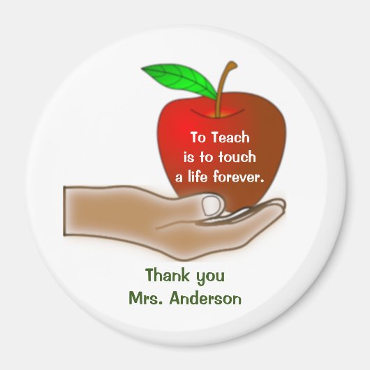 先生のりんご マグネット (正面)