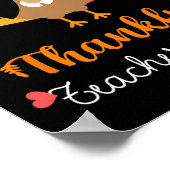 先生のアシードサンクスギビング秋かわいい七面鳥ペンチ ポスター (角)