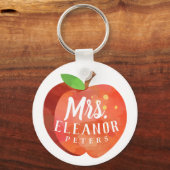 先生のアップル名前をカスタムする キーホルダー (正面)