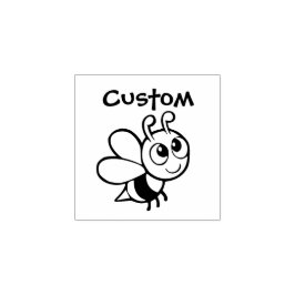 先生のカスタマイズ可能なスタンプ – Cartoon Bee ラバースタンプ