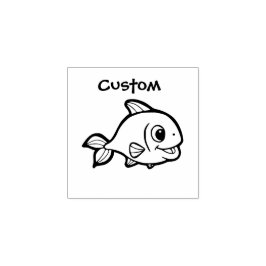 先生のカスタマイズ可能なスタンプ – Cartoon Fish ラバースタンプ