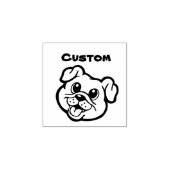 先生のカスタマイズ可能なスタンプ – Pug Puppy ラバースタンプ (インプリント)