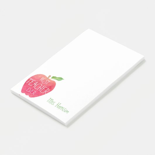 先生のカスタマイズ赤いAppleの最も最高のな水彩画 ポストイット (アングル)