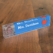 先生のカスタムな写真の机の名札 デスクネームプレート (側面)