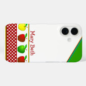先生のカラフルリンゴ名前をカスタムする Case-Mate iPhoneケース (裏面 (横))