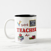 先生のギフトのマグの先生はクラスとのそれをします ツートーンマグカップ (左)