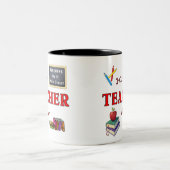 先生のギフトのマグの先生はクラスとのそれをします ツートーンマグカップ (中央)