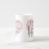 先生のギフトの水彩画のハート ボーンチャイナマグカップ (正面)