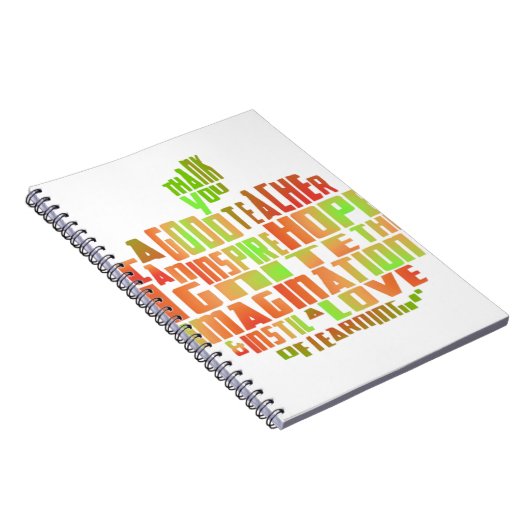 先生のギフトの記念品のAppleの引用文は感謝していしています ノートブック (右側)