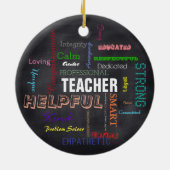 先生のギフトの黒板のタイポグラフィの地下鉄の芸術 セラミックオーナメント (裏面)
