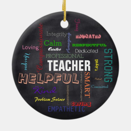 先生のギフトの黒板のタイポグラフィの地下鉄の芸術 セラミックオーナメント (裏面)