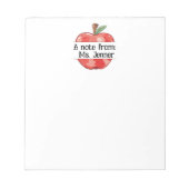 先生のギフトカスタムノート先生のメモ帳 ノートパッド (正面)