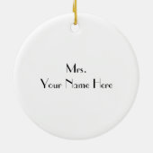 先生のクリスマスのオーナメント-シマウマのプリント及びピンク セラミックオーナメント (裏面)