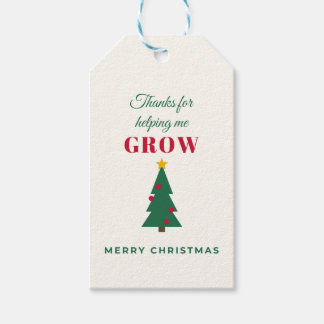 先生のクリスマスギフト お世話になりました ギフトタグ