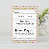 先生のサンキューカード空白のを入力 サンキューカード (スタンド正面)