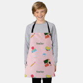 先生のジョブパターン(ピンク) エプロン (着用した状態)