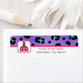 先生のスクールラベル – Purple Leopard Print ラベル (インサイチュ)