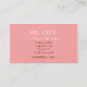 先生のテレホンカード コーリングカード (裏面)