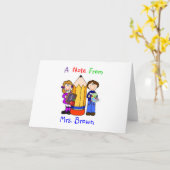 先生のデザイナーノートカードテンプレート カード (黄色い花)